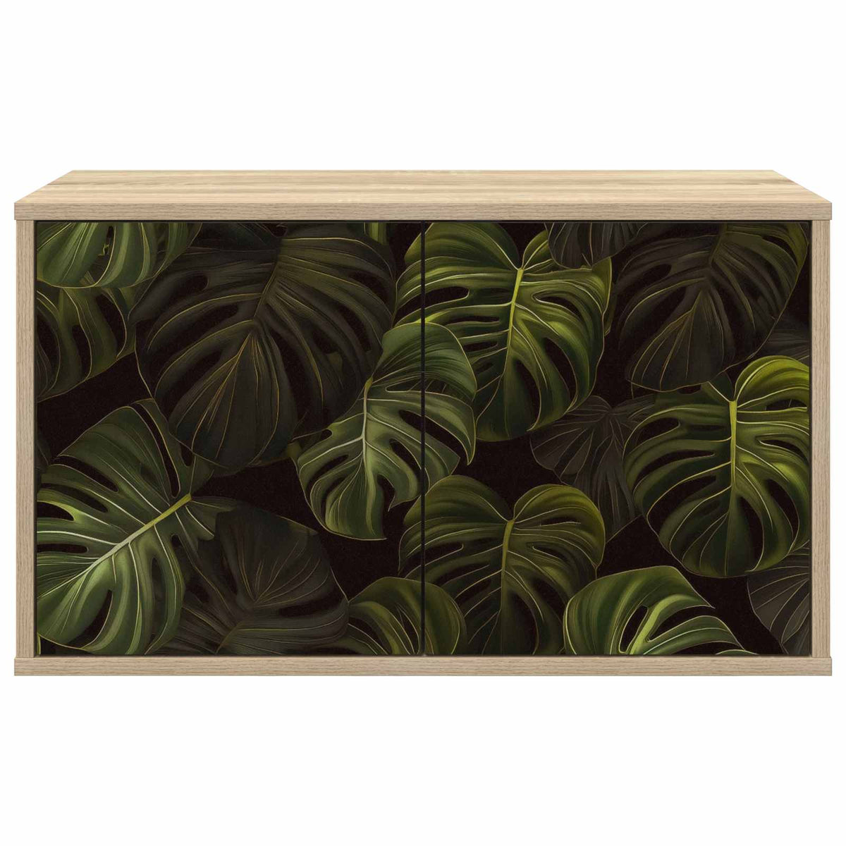 Wooden TV Stand 69cm Wide Wall Hung With 2 Doors - Elburg