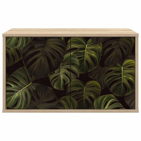Wooden TV Stand 69cm Wide Wall Hung With 2 Doors - Elburg
