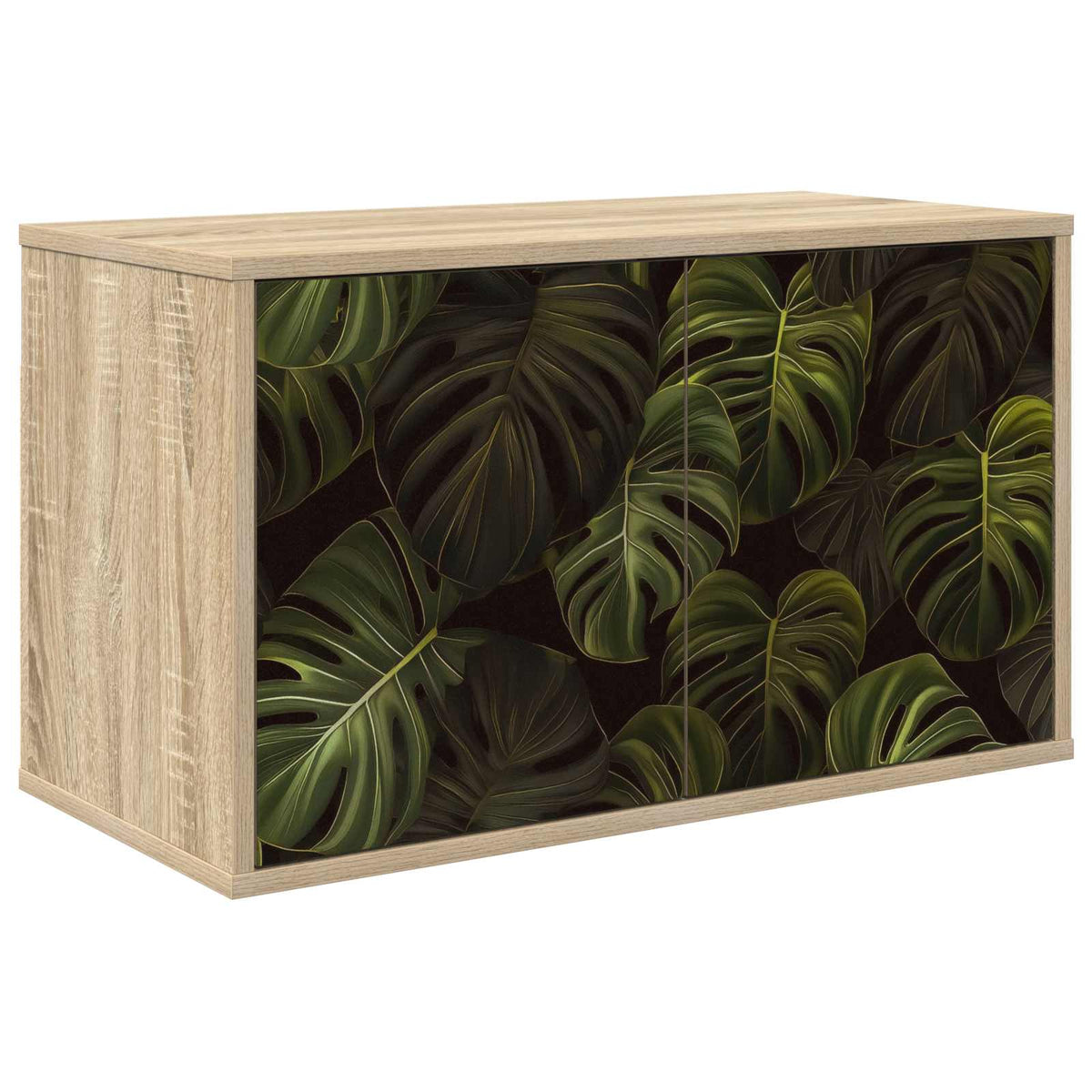 Wooden TV Stand 69cm Wide Wall Hung With 2 Doors - Elburg