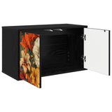 Wooden TV Stand 69cm Wide Wall Hung With 2 Doors - Gennep