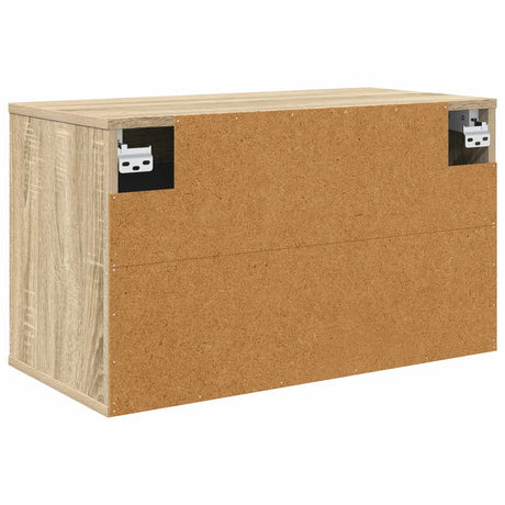 Wooden TV Stand 69cm Wide Wall Hung With 2 Doors - Heesch