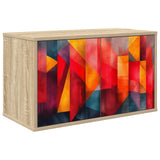 Wooden TV Stand 69cm Wide Wall Hung With 2 Doors - Heesch