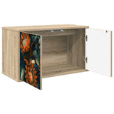 Wooden TV Stand 69cm Wide Wall Hung With 2 Doors - Lochem