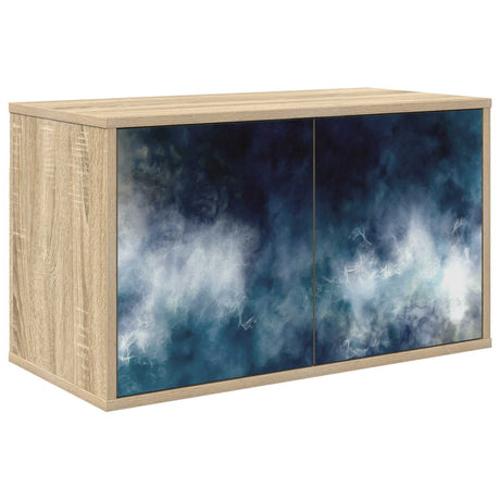 Wooden TV Stand 69cm Wide Wall Hung With 2 Doors - Raalte