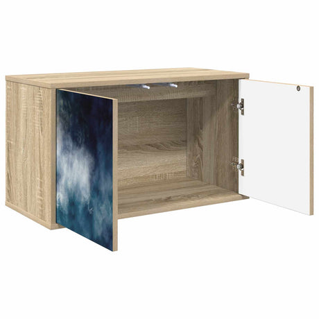 Wooden TV Stand 69cm Wide Wall Hung With 2 Doors - Raalte