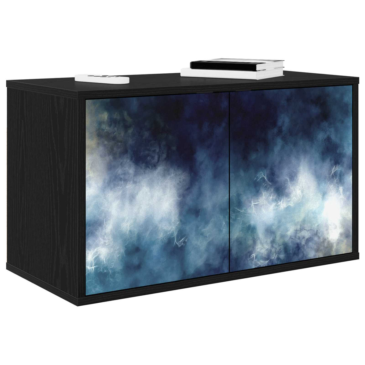 Wooden TV Stand 69cm Wide Wall Hung With 2 Doors - Raalte