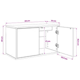 Wooden TV Stand 69cm Wide Wall Hung With 2 Doors - Rhenen