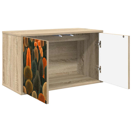 Wooden TV Stand 69cm Wide Wall Hung With 2 Doors - Zaandam