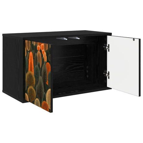 Wooden TV Stand 69cm Wide Wall Hung With 2 Doors - Zaandam