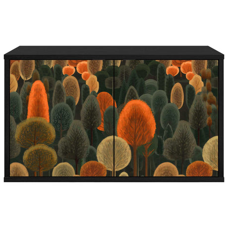 Wooden TV Stand 69cm Wide Wall Hung With 2 Doors - Zaandam