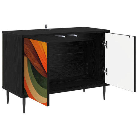 Wooden TV Stand 69cm Wide With 2 Doors And Raised Feet - Bonn