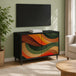 Wooden TV Stand 69cm Wide With 2 Doors And Raised Feet - Bonn