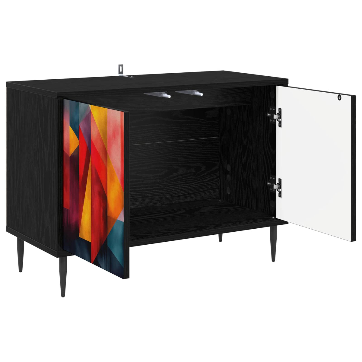 Wooden TV Stand 69cm Wide With 2 Doors And Raised Feet - Heesch