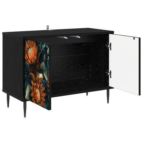 Wooden TV Stand 69cm Wide With 2 Doors And Raised Feet - Lochem