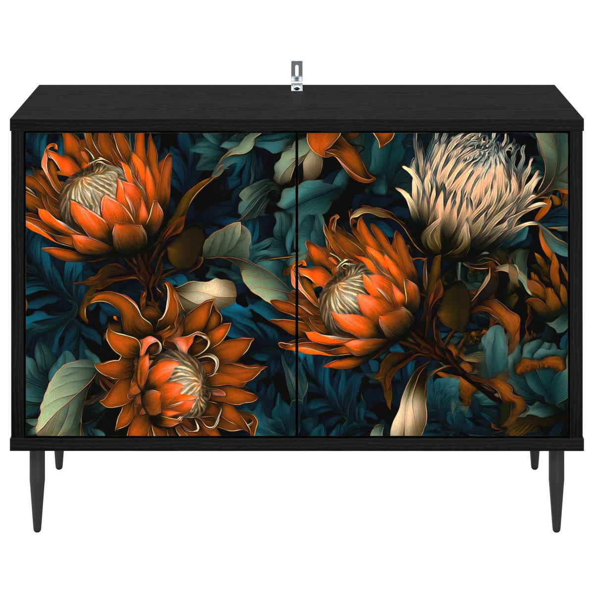 Wooden TV Stand 69cm Wide With 2 Doors And Raised Feet - Lochem