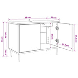 Wooden TV Stand 69cm Wide With 2 Doors And Raised Feet - Ommen