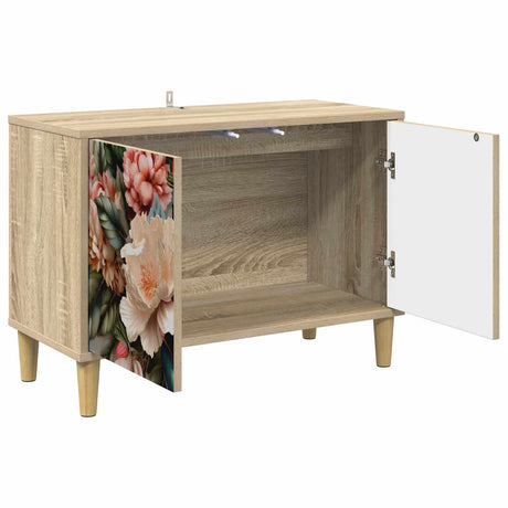 Wooden TV Stand 69cm Wide With 2 Doors - Borne