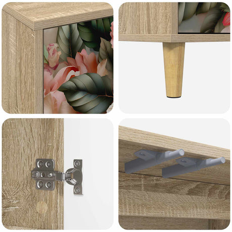 Wooden TV Stand 69cm Wide With 2 Doors - Borne