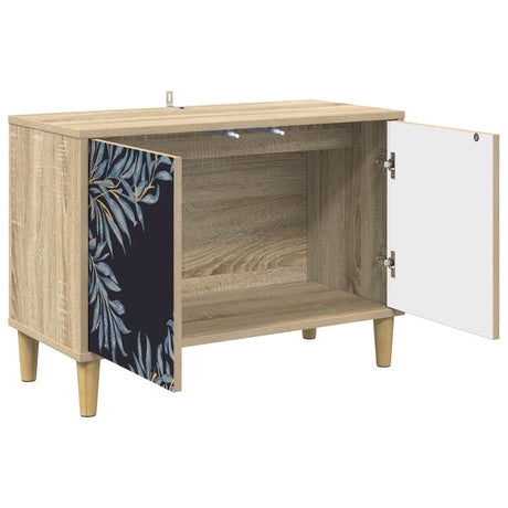 Wooden TV Stand 69cm Wide With 2 Doors - Dokkum