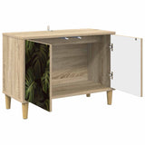 Wooden TV Stand 69cm Wide With 2 Doors - Elburg