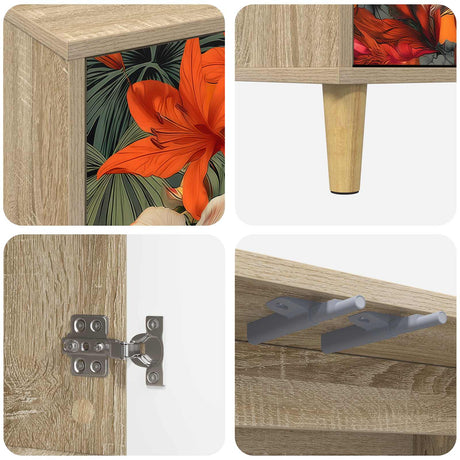 Wooden TV Stand 69cm Wide With 2 Doors - Gennep