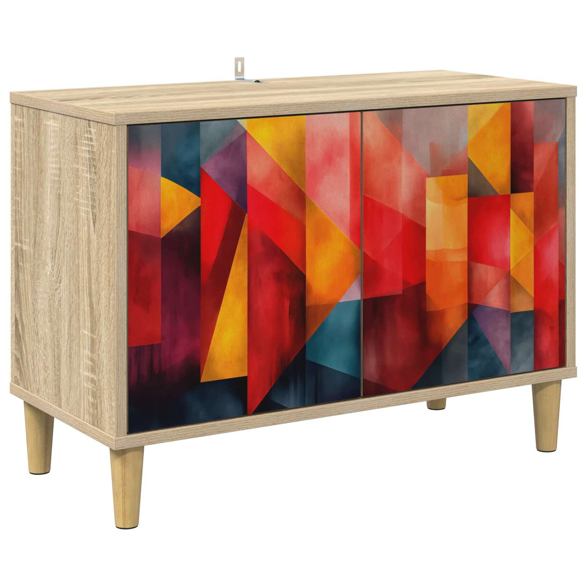 Wooden TV Stand 69cm Wide With 2 Doors - Heesch