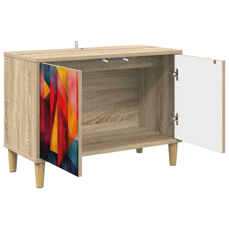 Wooden TV Stand 69cm Wide With 2 Doors - Heesch