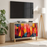 Wooden TV Stand 69cm Wide With 2 Doors - Heesch