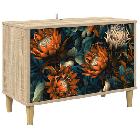 Wooden TV Stand 69cm Wide With 2 Doors - Lochem