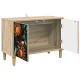 Wooden TV Stand 69cm Wide With 2 Doors - Lochem