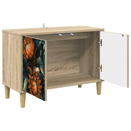 Wooden TV Stand 69cm Wide With 2 Doors - Lochem