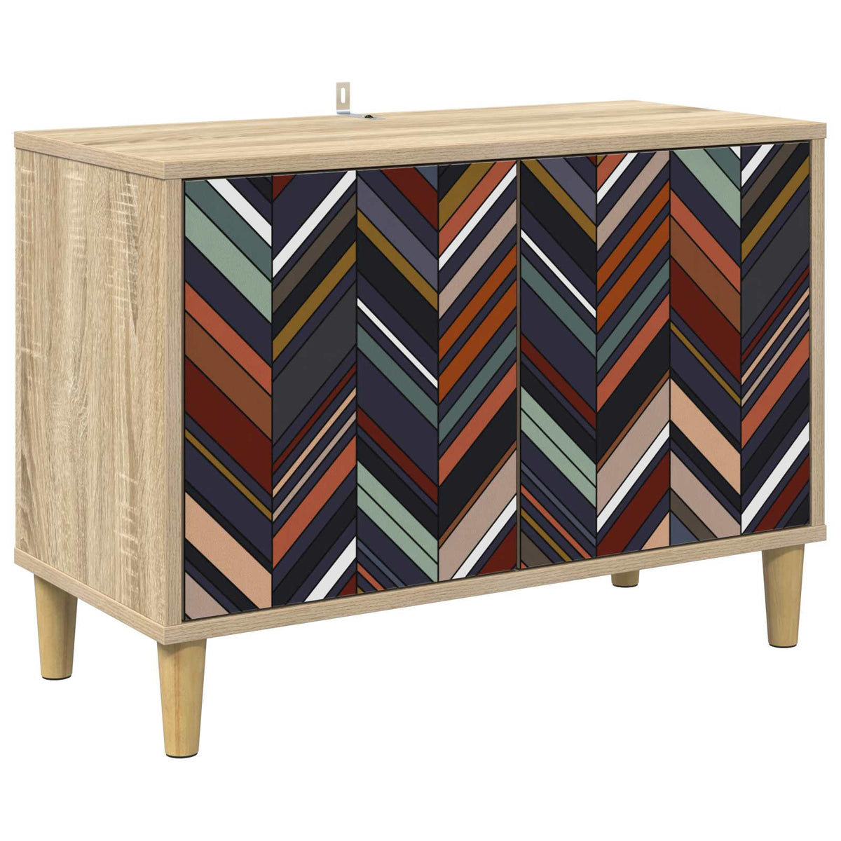 Wooden TV Stand 69cm Wide With 2 Doors - Ommen