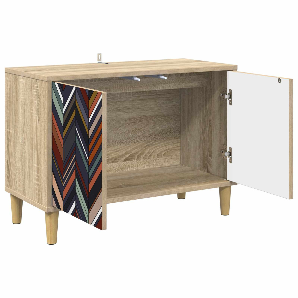 Wooden TV Stand 69cm Wide With 2 Doors - Ommen