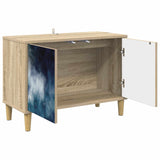 Wooden TV Stand 69cm Wide With 2 Doors - Raalte