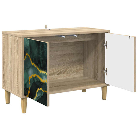 Wooden TV Stand 69cm Wide With 2 Doors - Wijhe
