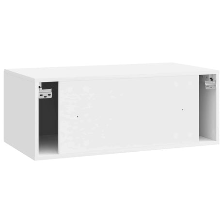 Wooden TV Stand 78.5cm Wide x 41cm Depth Wall Hung With 2 Flip Doors - Vantage Home