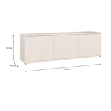 Wooden TV Stand Large With 3 Push-to-Open Doors - Alice Springs