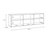 Wooden TV Stand Large With 3 Push-to-Open Doors - Alice Springs