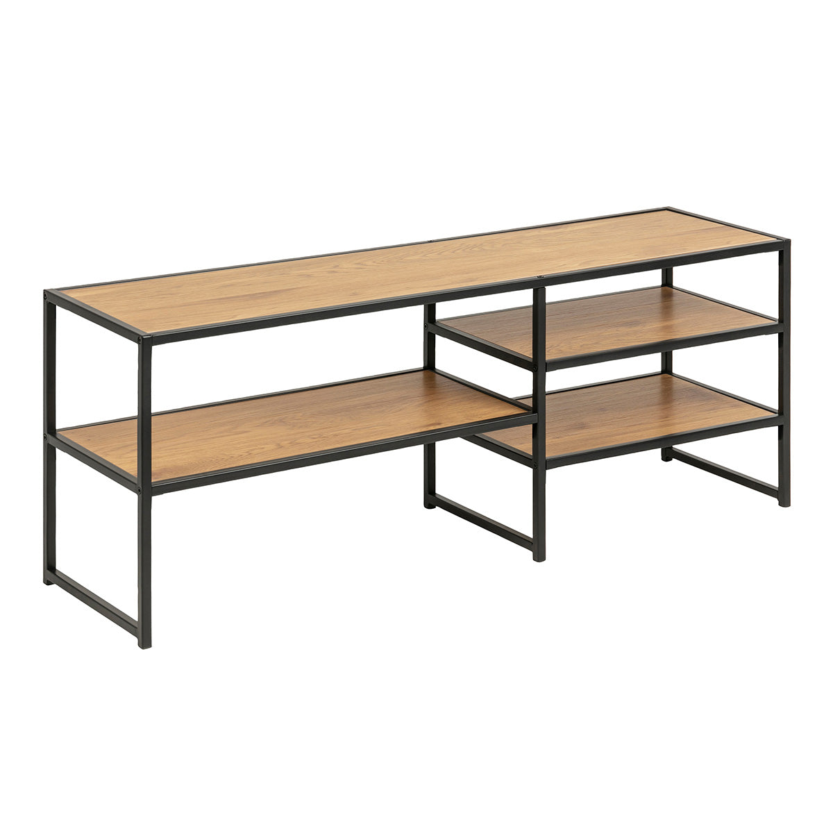 Wooden TV Stand Open With 3 Wooden Shelves - Seaford