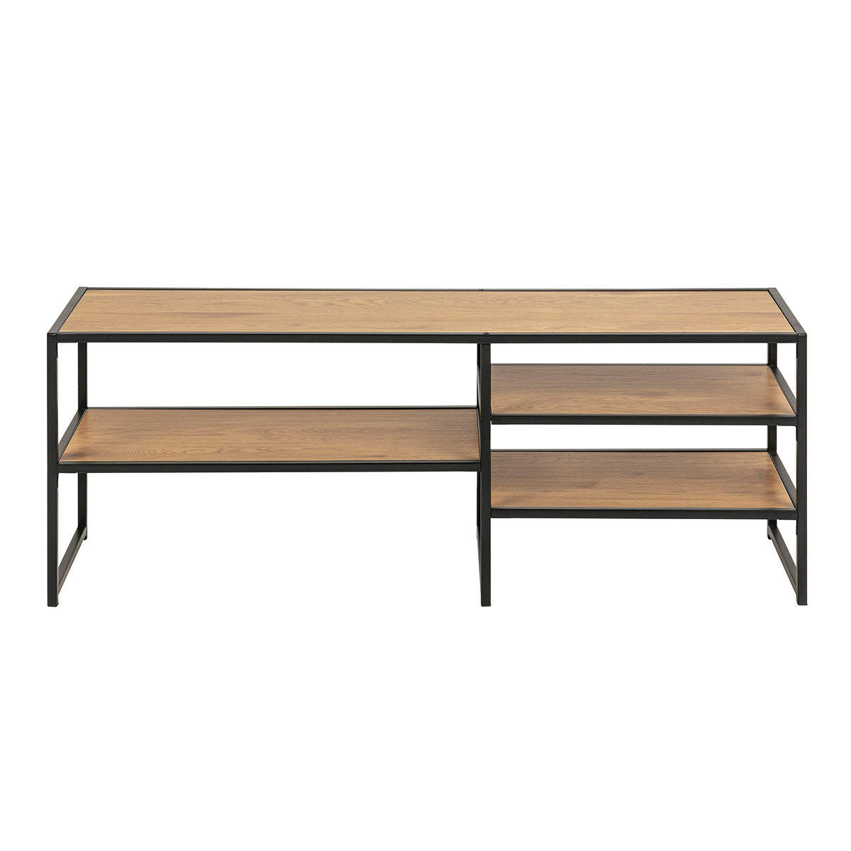 Wooden TV Stand Open With 3 Wooden Shelves - Seaford