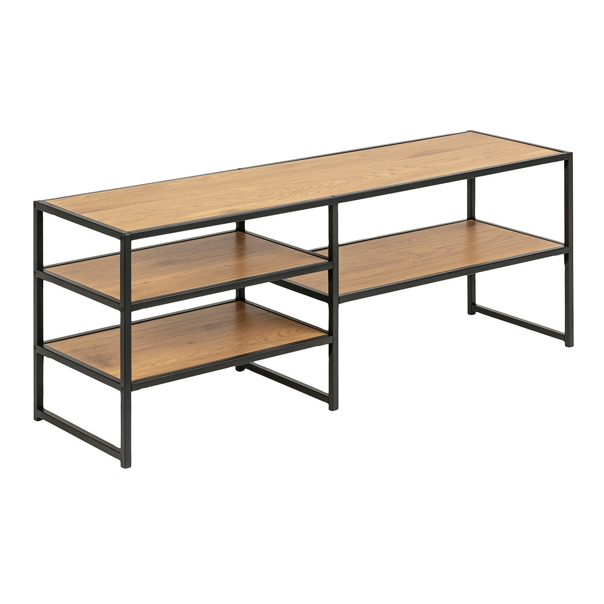 Wooden TV Stand Open With 3 Wooden Shelves - Seaford