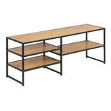 Wooden TV Stand Open With 3 Wooden Shelves - Seaford