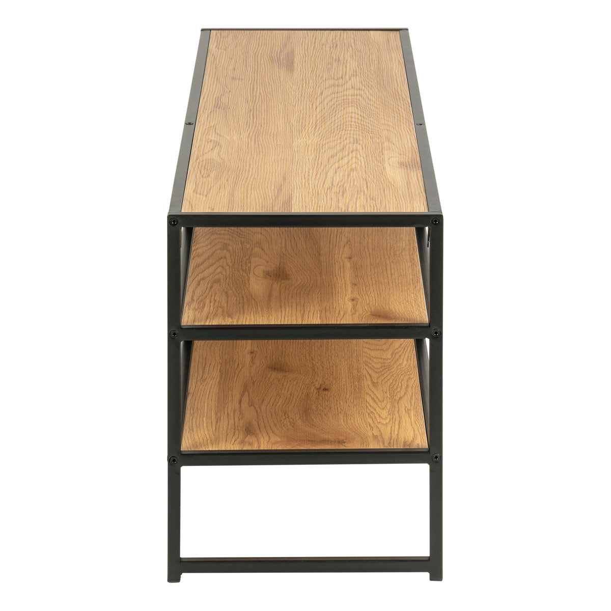 Wooden TV Stand Open With 3 Wooden Shelves - Seaford