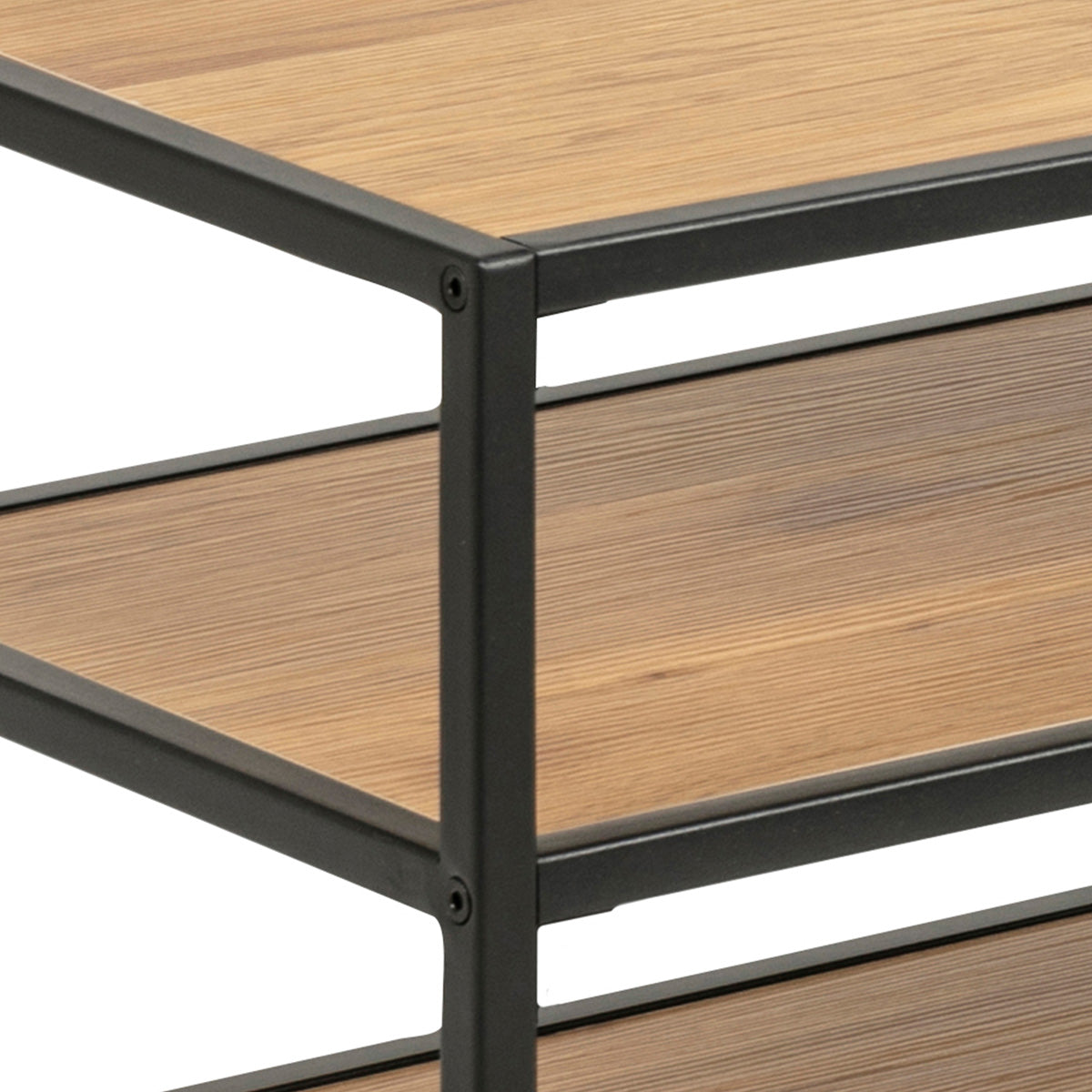 Wooden TV Stand Open With 3 Wooden Shelves - Seaford