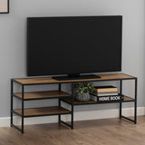 Wooden TV Stand Open With 3 Wooden Shelves - Seaford