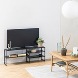 Wooden TV Stand Open With 3 Wooden Shelves - Seaford