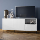 Wooden TV Stand Wide With 2 Doors And 1 Drawer - Avenale