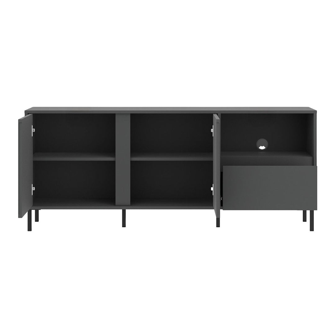 Wooden TV Stand Wide With 2 Doors And 1 Drawer - Avenale