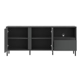 Wooden TV Stand Wide With 2 Doors And 1 Drawer - Avenale
