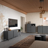 Wooden TV Stand Wide With 2 Doors And 1 Drawer - Avenale